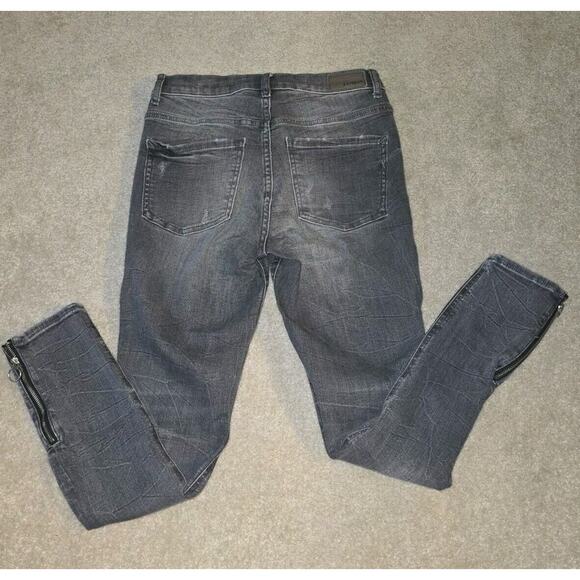 Express Women’s Size 2R Gray Stretch Ankle Zip High Rise Skinny Jeans - Picture 7 of 9